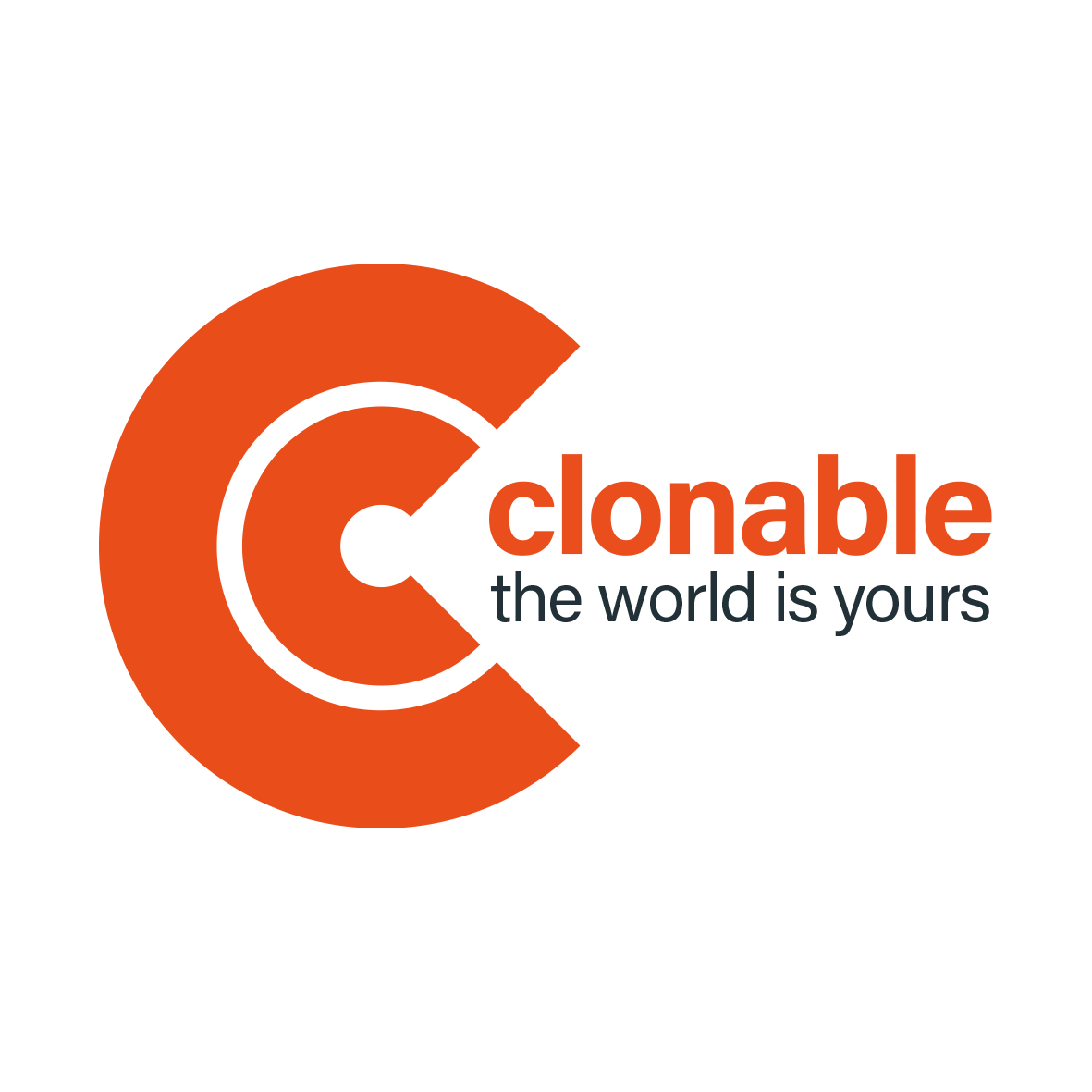 Clonable sloganlı logo açık arka plan